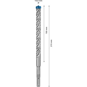 Bosch Expert Hammerbohrer SDS Plus-7X, 14x150x215 mm, Betonbohrer für Bohrhämmer.