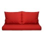 Rotes Sitzkissen-Set für 2-Sitzer Gartenbank, bestehend aus Sitz- und Rückenkissen.