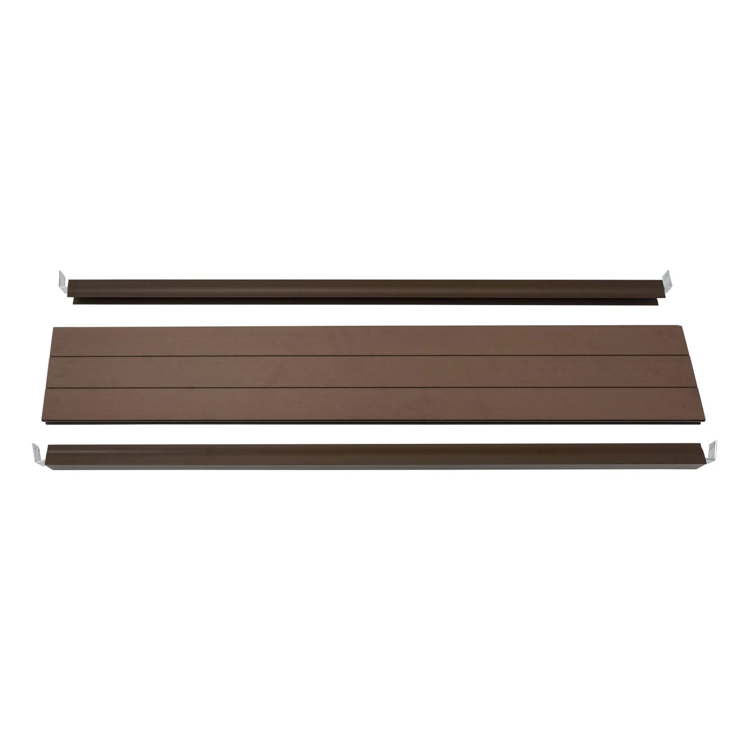 MCW Abschluss-Set Für WPC-Sichtschutz Savoie Abschlussprofil Windschutz WPC-Pfosten 90cm Braun