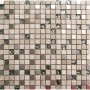 Mosaikmatte Manhattan, 30x30 cm, Glas- und Natursteinmosaik in Beige- und Grautönen.