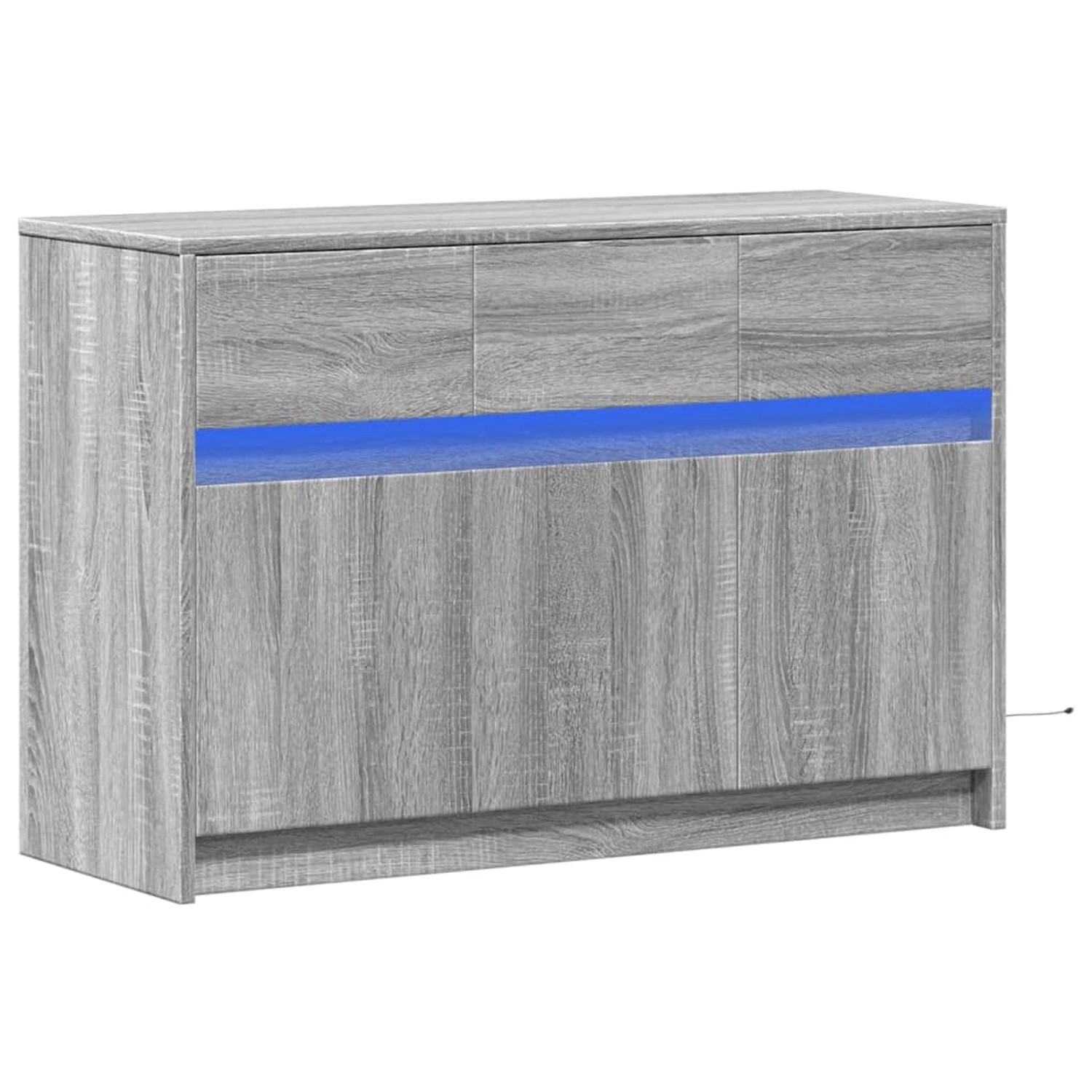 vidaXL TV-Schrank mit LED-Beleuchtung Grau Sonoma 91x34x61 cm 852185 günstig online kaufen