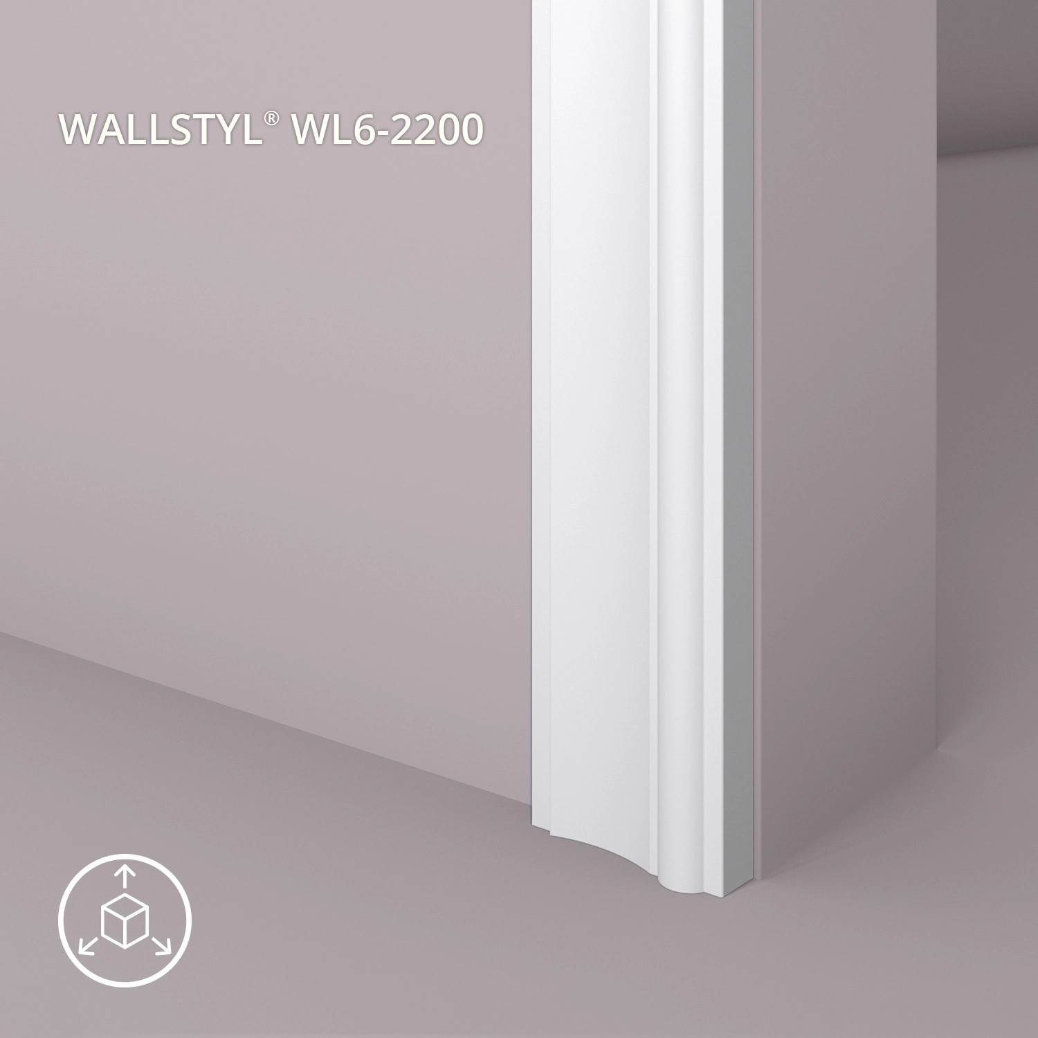 Weiße NOEL & MARQUET Türumrandung WALLSTYL WL6-2200, Detailaufnahme.