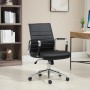 Svita Office Comfort Bürostuhl mit niedriger Rückenlehne, Kunstleder schwarz, Chromfuß.