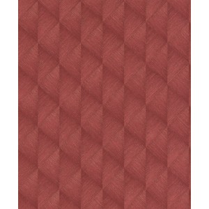 Rasch Vliestapete Tropical House in Ziegelrot mit grafischem 3D-Ziegelmuster.