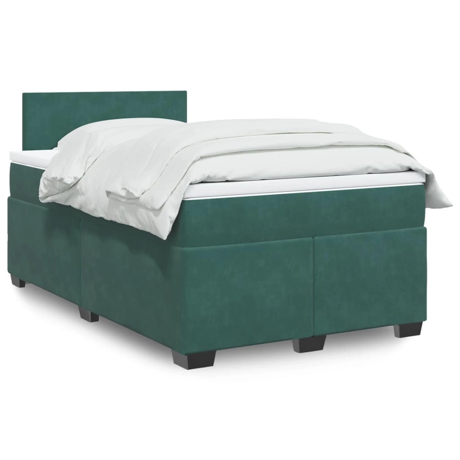 vidaXL Boxspringbett mit Matratze Dunkelgrün 120x200 cm Samt 3288579 günstig online kaufen