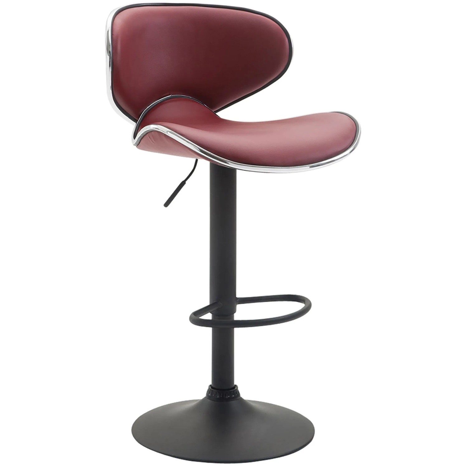 DELUKE 2er Set Barhocker FAMIR Kunstleder Bordeauxrot 46x49x88cm Schwarz Barstuhl Mit Lehne Tresenhocker Tresenstuhl