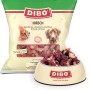 Dibo Hirsch Barf- und Frostfutter für Hunde und Katzen, 1kg Packung und Schale mit Futter.