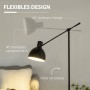 Schwarze, höhenverstellbare HOMCOM Stehlampe mit schwenkbarem Lampenschirm. Innenleuchte für Wohnraum.