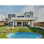 Runder Summer Fun Stahlwandpool 300x120cm in Anthrazit mit blauer Folie im Garten.