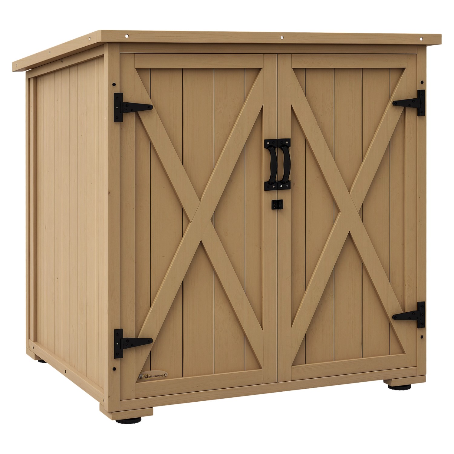 Outsunny Gartenschrank Wetterfest mit Doppeltür Natur 77,5 x 88 x 90 cm günstig online kaufen