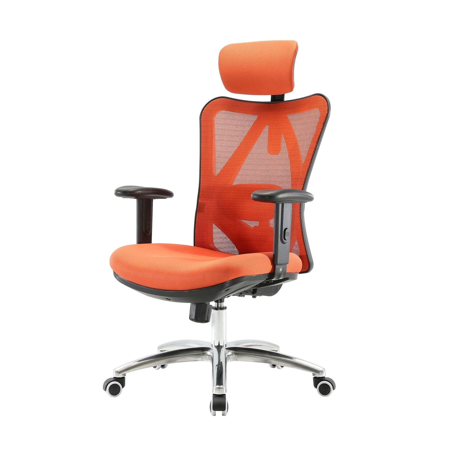 Sihoo Schreibtischstuhl Ergonomisch Verstellbare Lordosenstütze 150kg Belastbar Ohne Fußstütze Orange