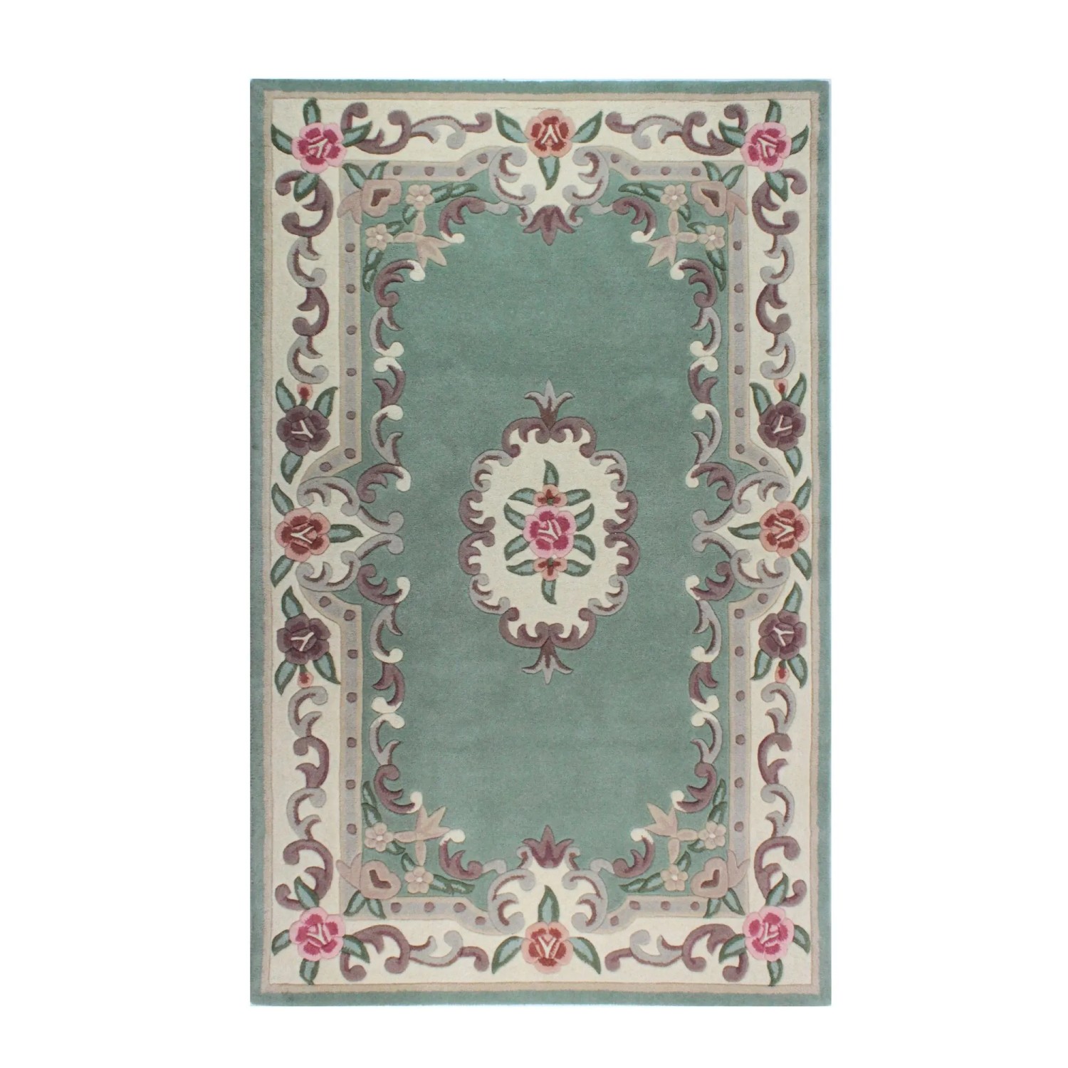 Flair Rugs Wollteppich Aubusson 150 cm x 240 cm Grün