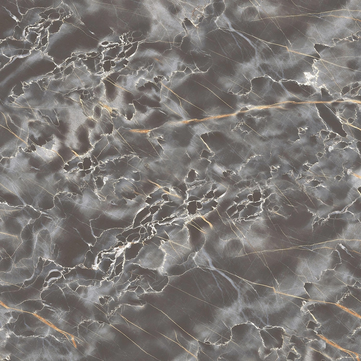 Bodenfliese Wave, Feinsteinzeug in Marmoroptik, grau, glänzend, 60x60 cm.