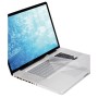 Transparente Hama Silikon Tastaturabdeckung auf einem Notebook, Zubehör für Computer.