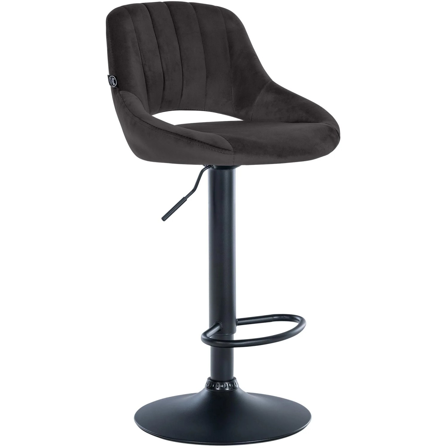 CLP Barhocker Milet Samt Schwarz/Schwarz