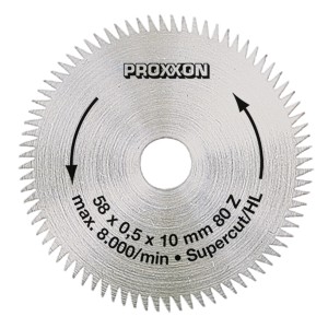 Proxxon Kreissägeblatt Super-Cut, 58 mm Durchmesser, Zubehör für Miniaturwerkzeuge.