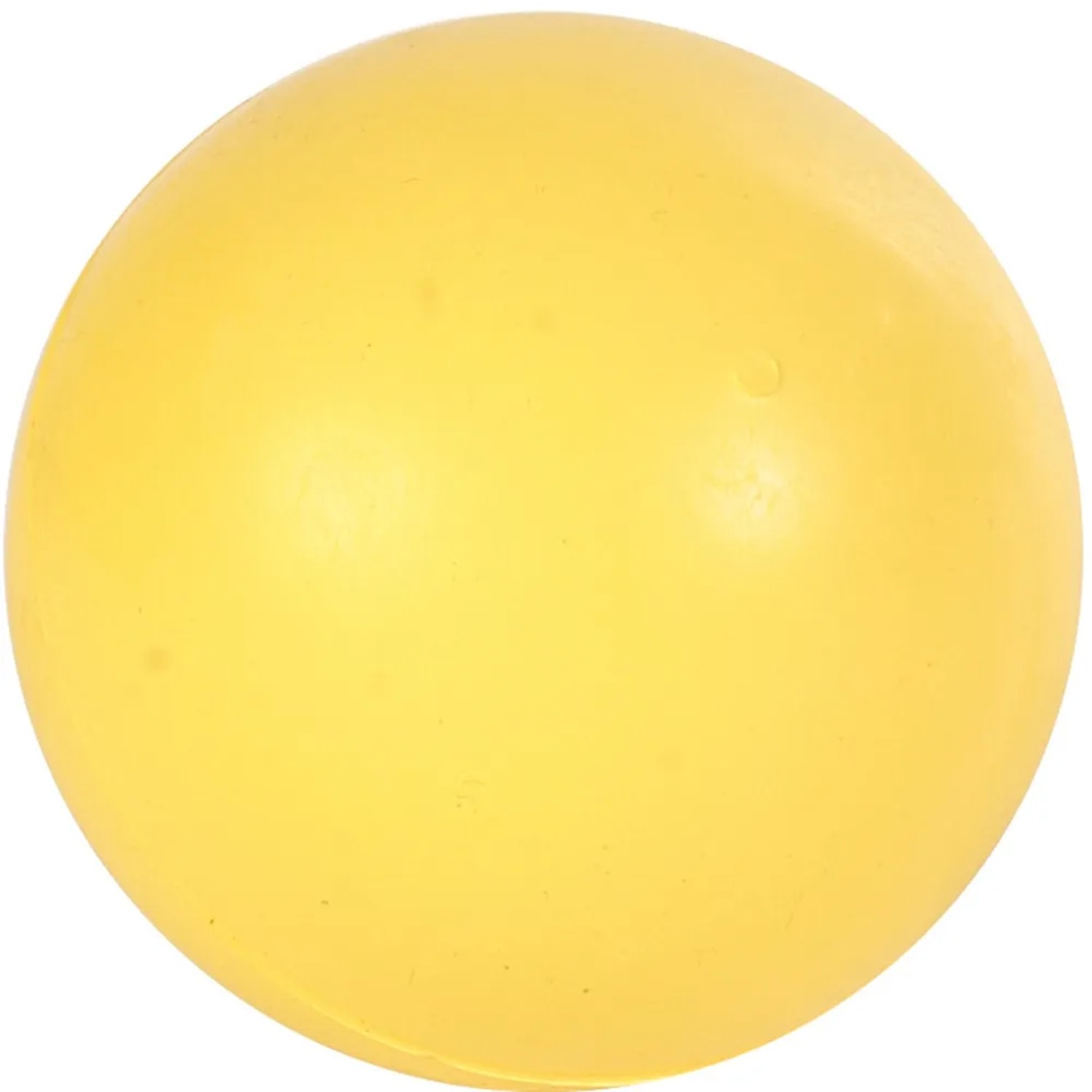 Gelber Jollypaw Ball aus Naturgummi, ø 5 cm, für Hunde. Apportierspielzeug zur Förderung des Spieltriebs.
