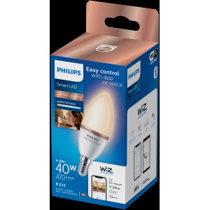 Philips Smart LED E14 Kerze, 40W, Tunable White im Einzelpack. Smarte Lampe für stimmungsvolles Licht.