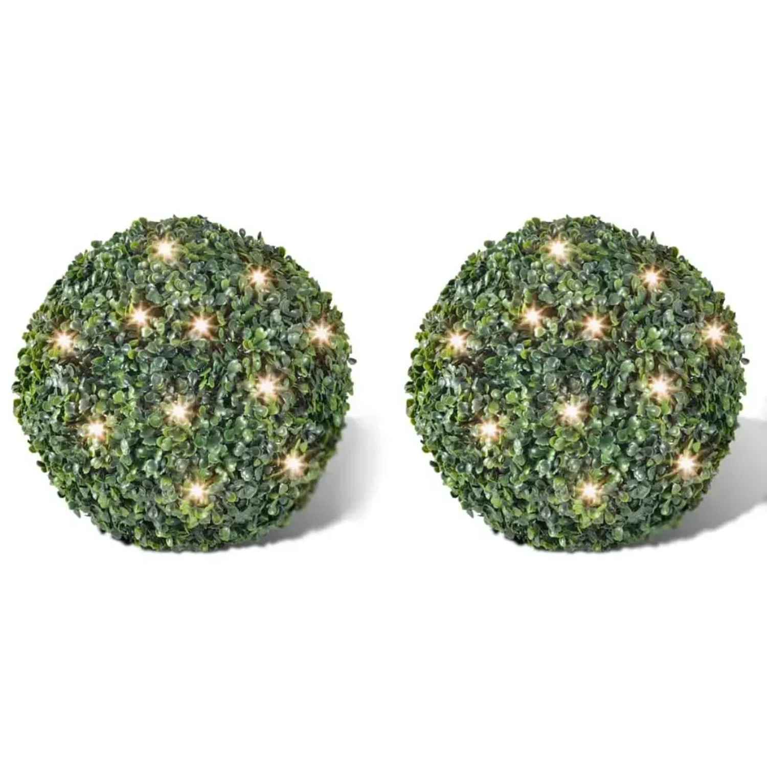 vidaXL Buchskugel Ø 35cm Kunstbaum Buchsbaumkugel+2xSolar 270058