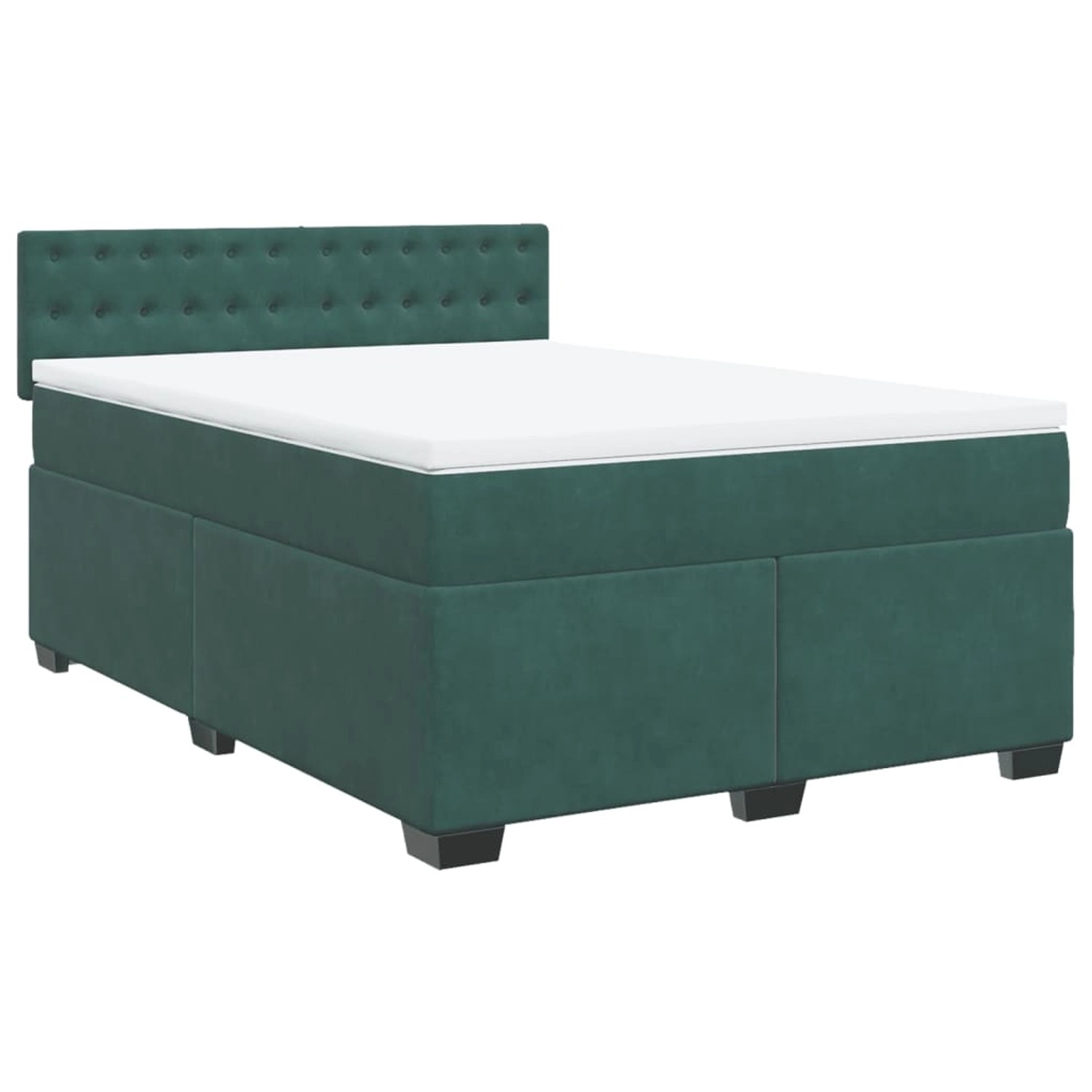 vidaXL Boxspringbett mit Matratze Dunkelgrün 160x200 cm Samt 3286369 günstig online kaufen
