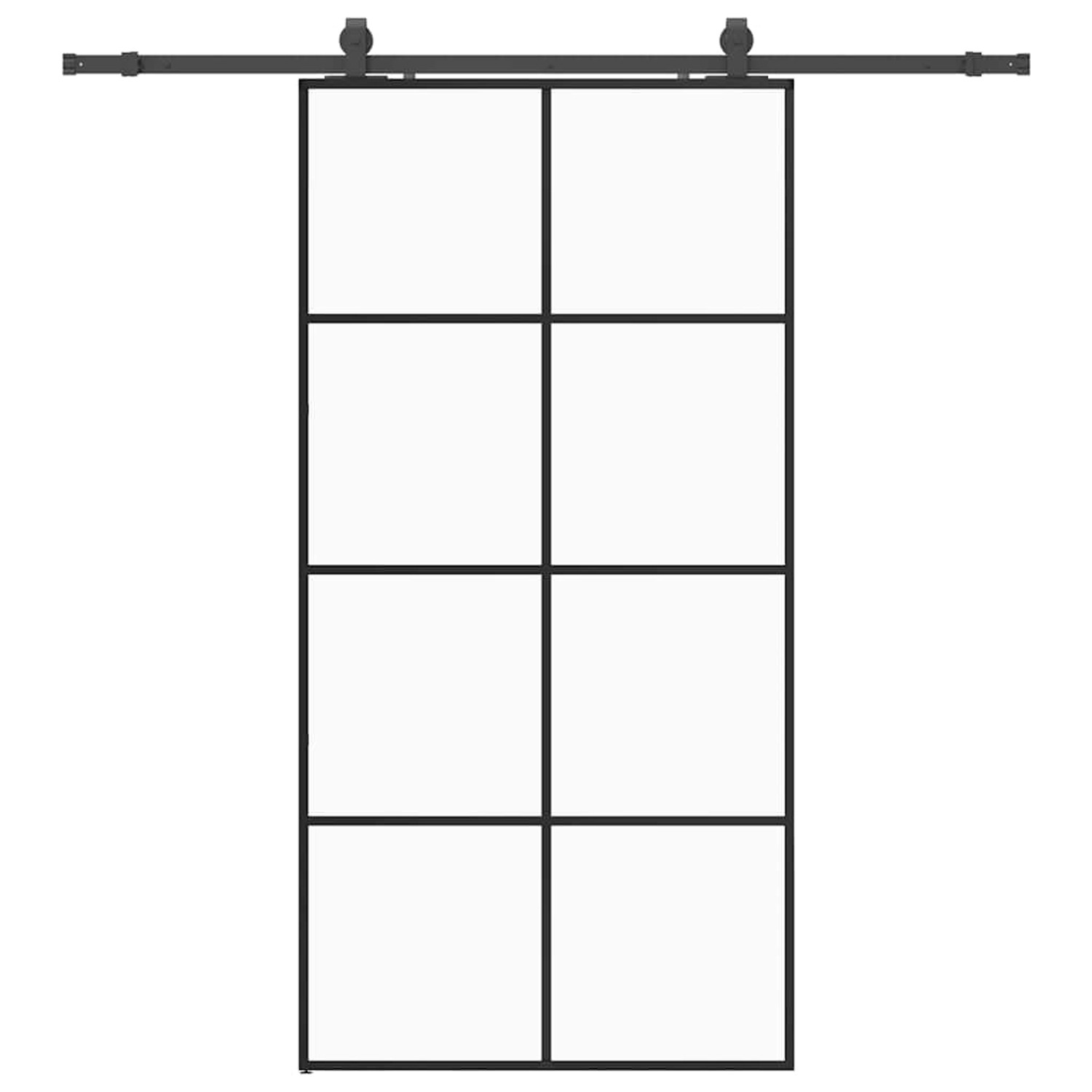 vidaXL Schiebetür mit Beschlag Schwarz 102,5x205 cm ESG-Glas 3375866 günstig online kaufen
