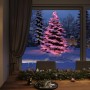 Paulmann LED-Lichterkette Yuna Plug & Shine beleuchtet schneebedeckten Baum mit pinkem Licht. Dekorative Außenbeleuchtung.
