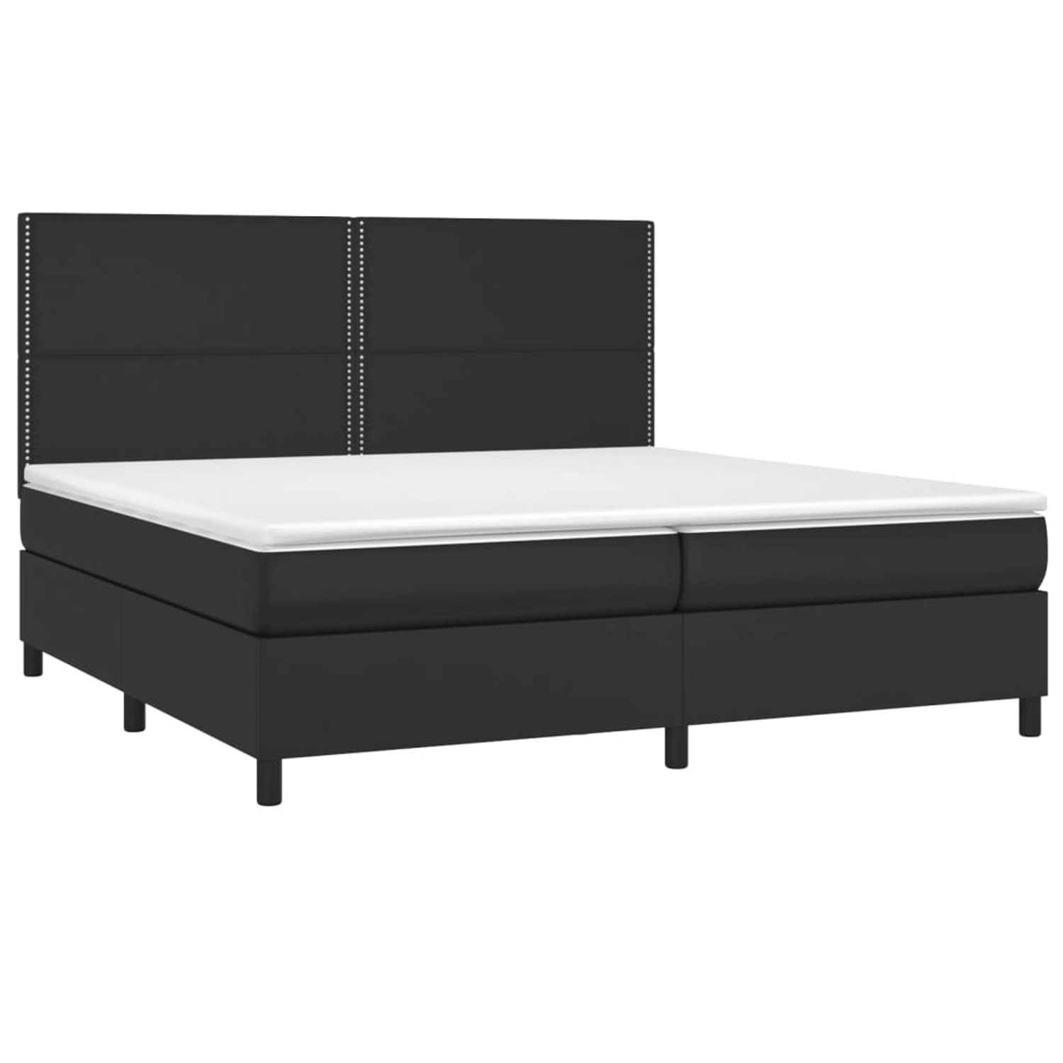 vidaXL Boxspringbett mit Matratze & LED Schwarz 200x200 cm Kunstleder 31359 günstig online kaufen