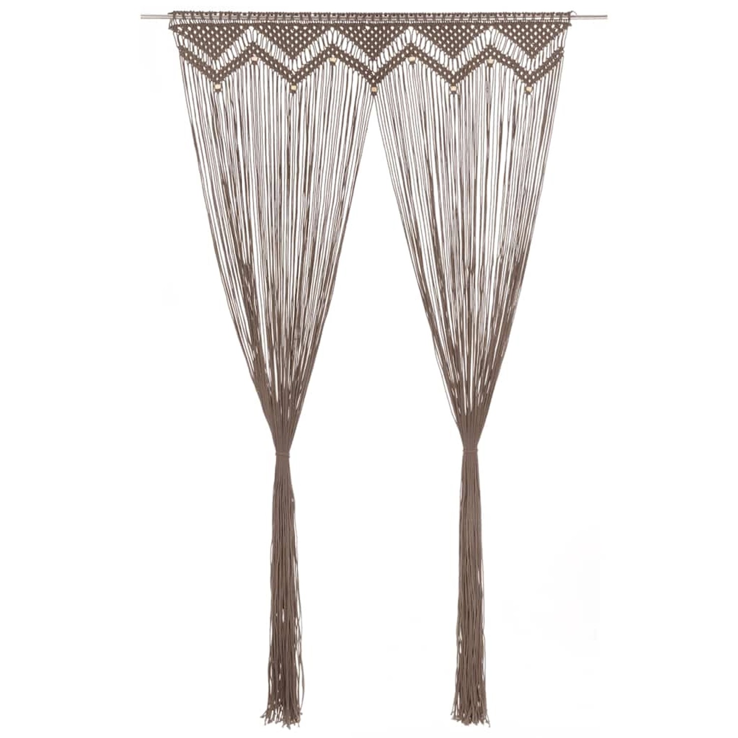 vidaXL Makramee Vorhang Taupe 140x240 cm Baumwolle 323980 günstig online kaufen