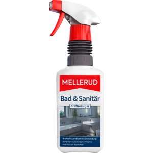 Mellerud Bad- und Sanitär-Kraftreiniger, 0,5 l Flasche mit Sprühkopf.