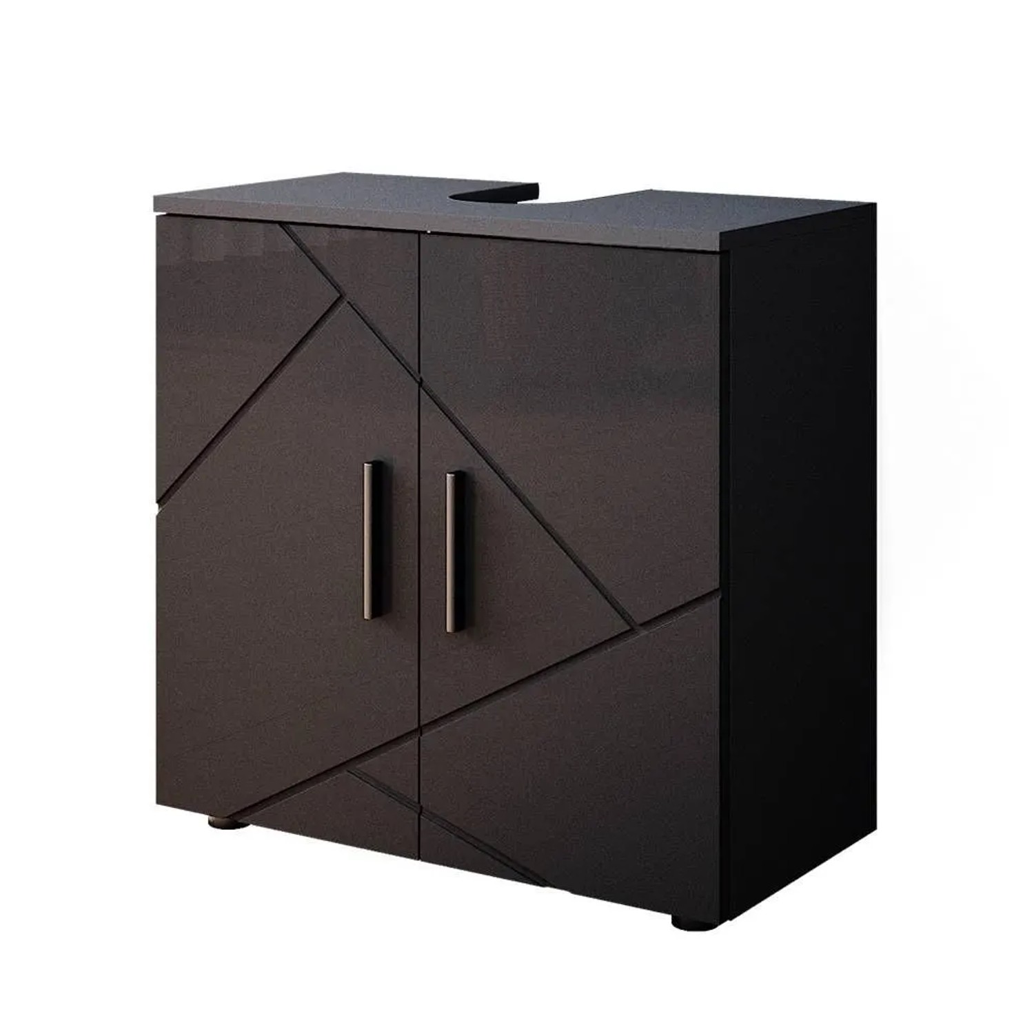 Vicco Waschbeckenunterschrank Irma Anthrazit Hochglanz 60 x 59