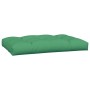 Grünes, dickes Paletten-Sitzkissen aus Polyesterstoff mit Steppung. Ideal für Gartenmöbel.
