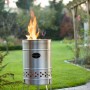 Feuerhand Pyron Feuertonne aus Edelstahl, 25 l, für Lagerfeuer im Garten.