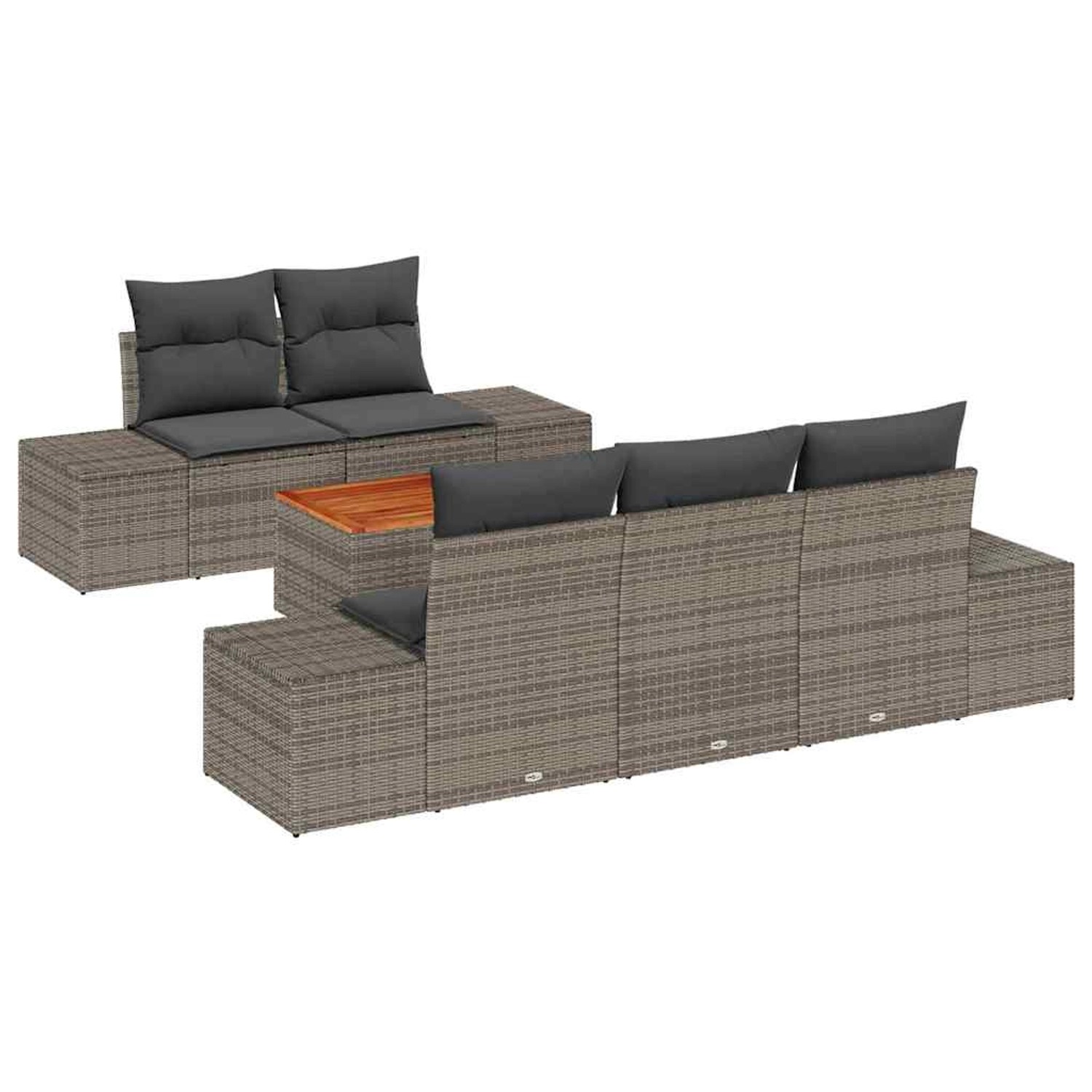 vidaXL Garten-Sofa-Set 6-Tlg Grau 3356564 günstig online kaufen