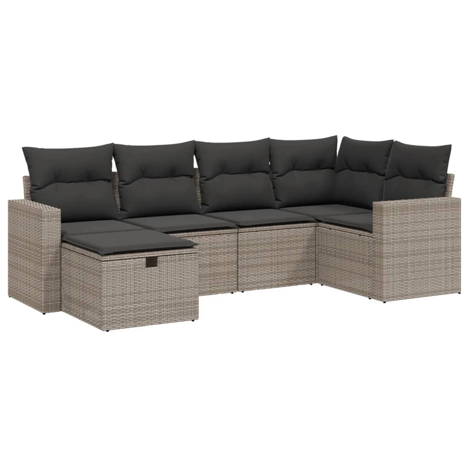 vidaXL 6-Tlg Garten-Sofagarnitur mit Kissen Grau Poly Rattan 3263486 günstig online kaufen