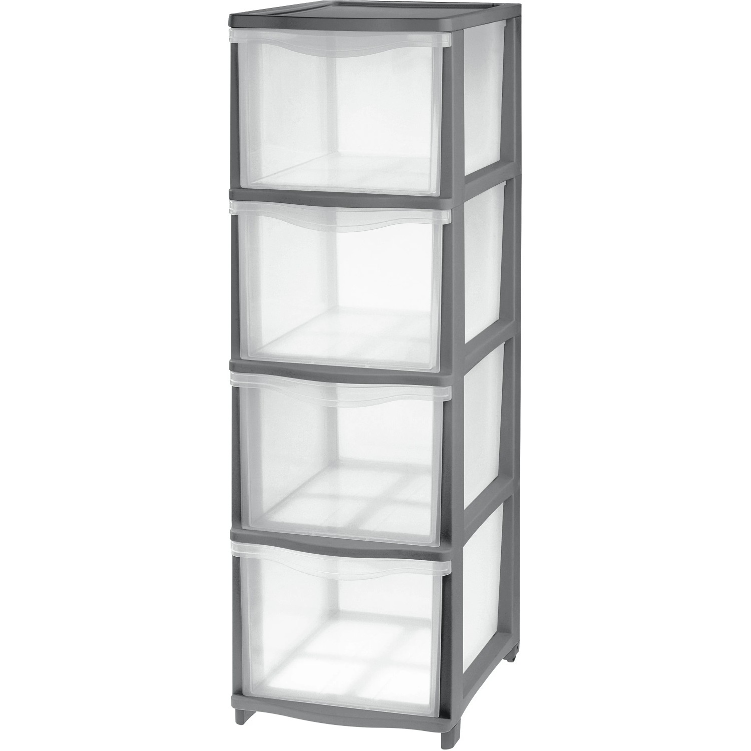 Tontarelli Schubladenbox Cover Line, anthrazit, mit 4 transparenten Schubladen. Ideal zur Aufbewahrung.