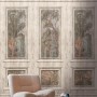 A.S. Création Vliestapete Wallpanel Kassettierung Wald Vintage mit Sessel und Deko.