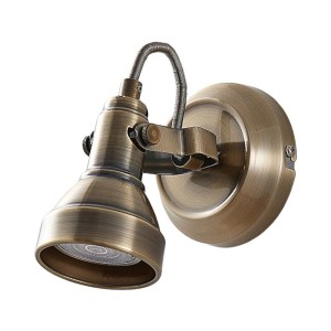 Lindby Wandleuchte Wandlampe Innen Perseas 9620243 Retro Vintage Antik in Bronze aus Metall 1-flammig GU10 Wohnzimmerleuchte