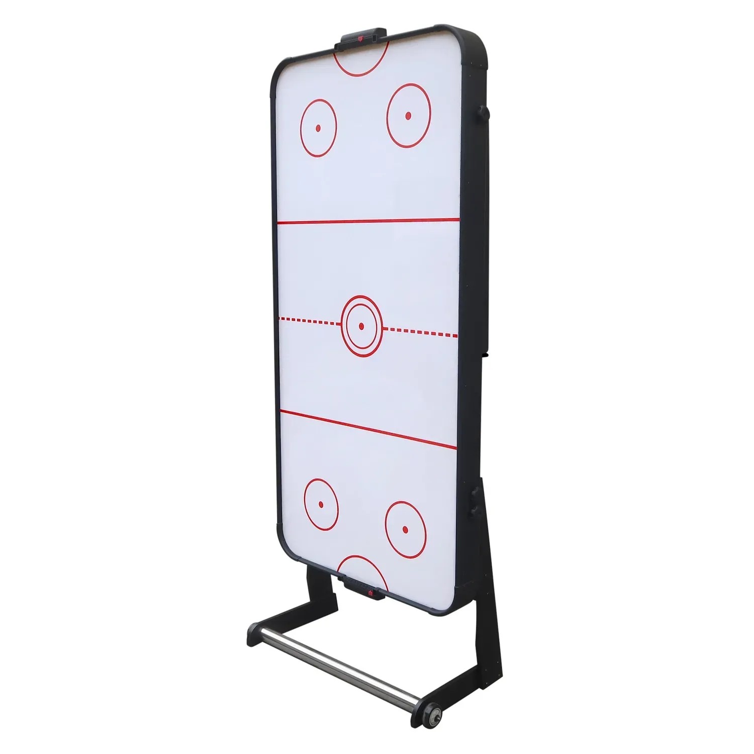 Faltbarer Airhockey-Tisch Cougar Icing XL in Schwarz, stehend. Ideal für Spiel & Spaß.
