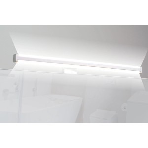 Schlanke LED Spiegelleuchte Sandro, 41cm, in Chrom mit neutralweißem Up & Down Licht für Bad.