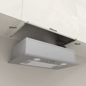 CIARRA Unterbau-Dunstabzugshaube, 52 cm, Edelstahl, 3 Stufen, mit LED-Beleuchtung.