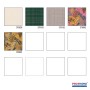 Muster verschiedener PROFHOME Tapeten, darunter Uni Beige Creme (379536-GU) und florale Designs.