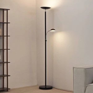 Lindby LED Stehlampe Malea 9620003 Dimmbar Modern in Schwarz aus Metall 2-flammig Wohnzimmerleuchte