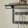 Schwarze Songmics Wandgarderobe mit Ablage, Haken und Stange. Ideal als Herrendiener.