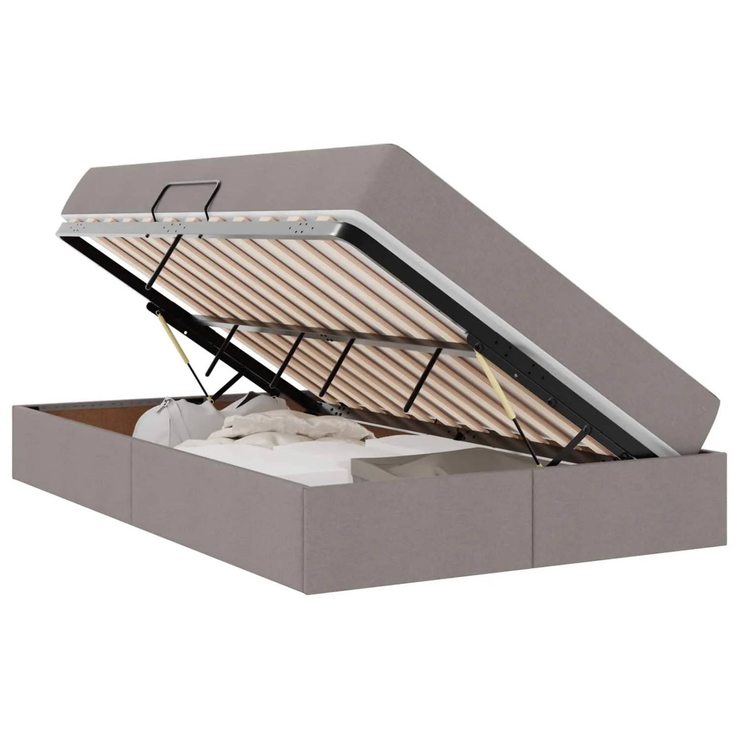 vidaXL Stauraumbett mit Matratze Taupe 120 x 200 cm Polyester 3399655 günstig online kaufen