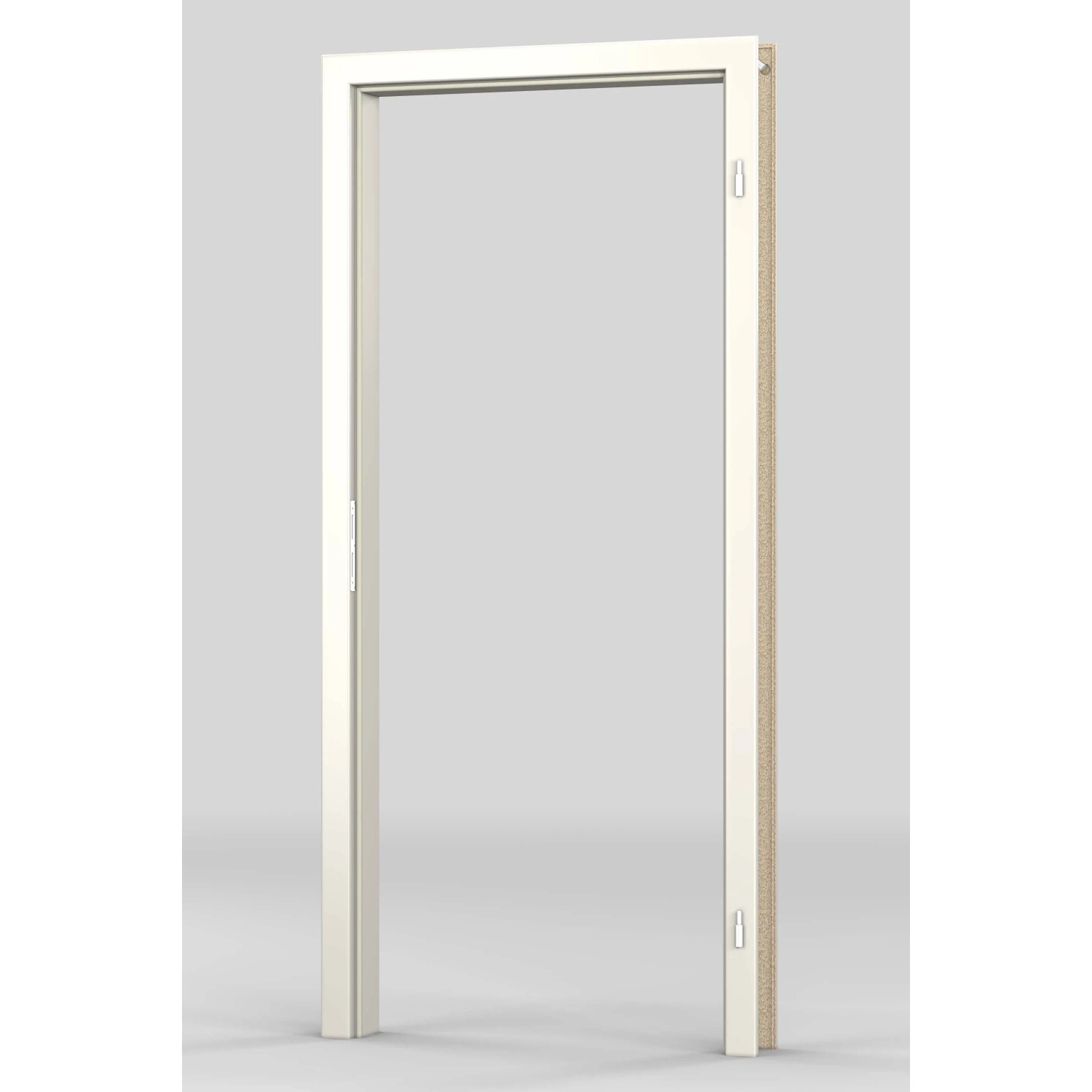 Weiße Türzarge CPL, 73,5x198,5x10 cm, links angeschlagen, für Wandstärke 100-116 mm.