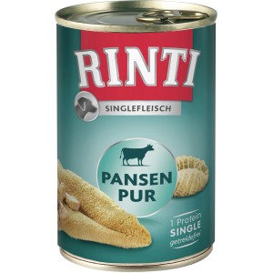 Rinti Singlefleisch Pansen, 400g Dose Hunde-Nassfutter für sensible Hunde.