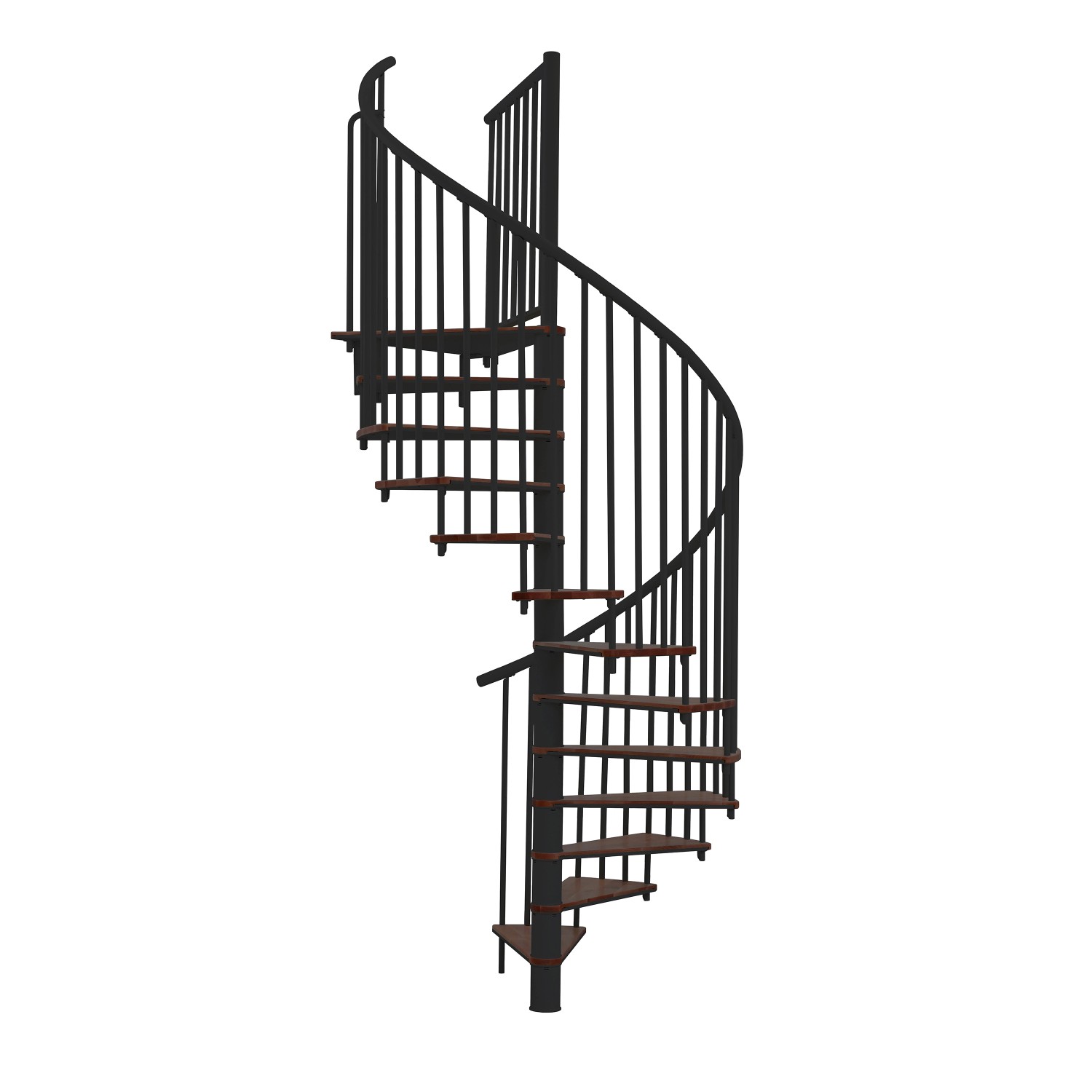 Minka Spindeltreppe Switch Ø 120 cm Walnuss Schwarz günstig online kaufen