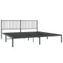 Schwarzes Metall Bettgestell mit Kopfteil, vidaXL, 193x203 cm. Modernes Design für Schlafzimmer.