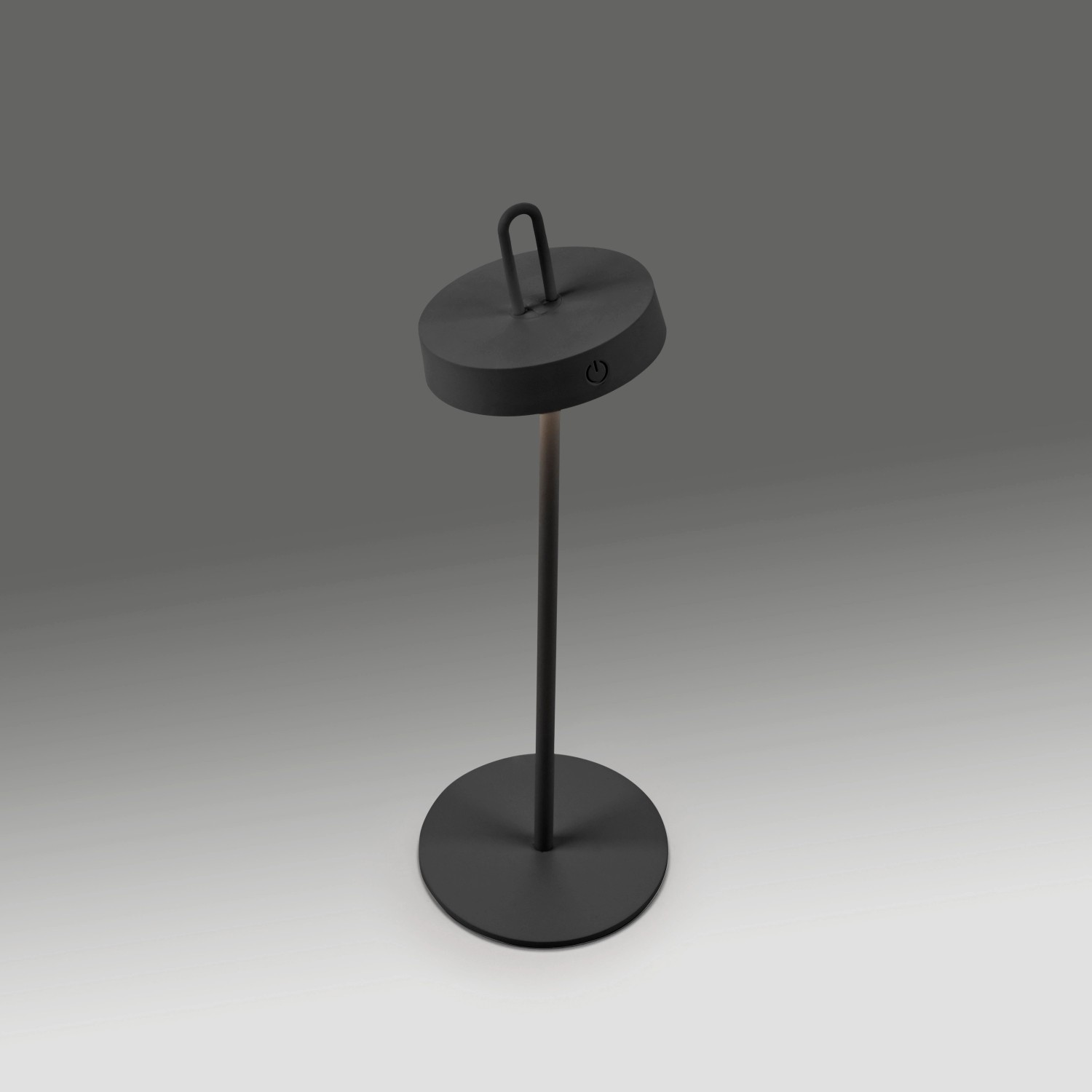 Schwarze LED-Akku-Tischleuchte Amag von Just Light, 47,2 cm hoch, für Innen und Außen.