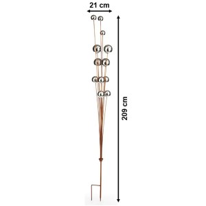 Kobolo Dekostecker BOULES, 209 cm, mit Edelstahlkugeln in Rostoptik für den Garten.